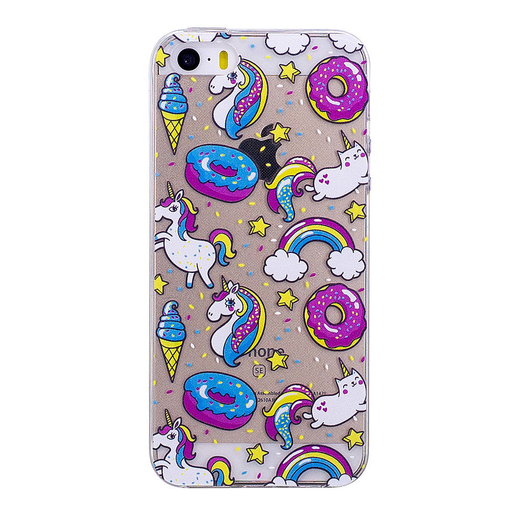 Doughnut and Unicorn transparent iPhone case