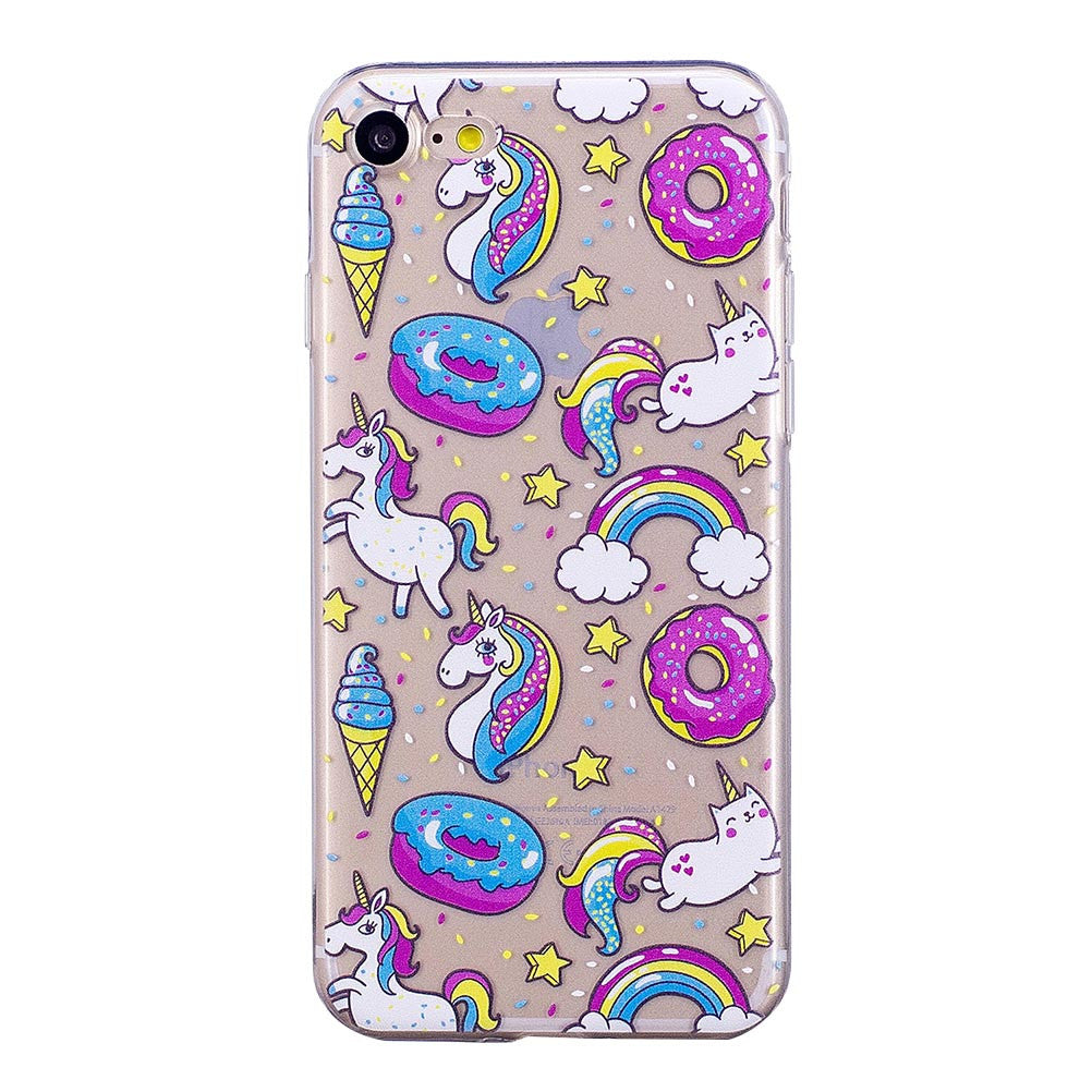 Doughnut and Unicorn transparent iPhone case