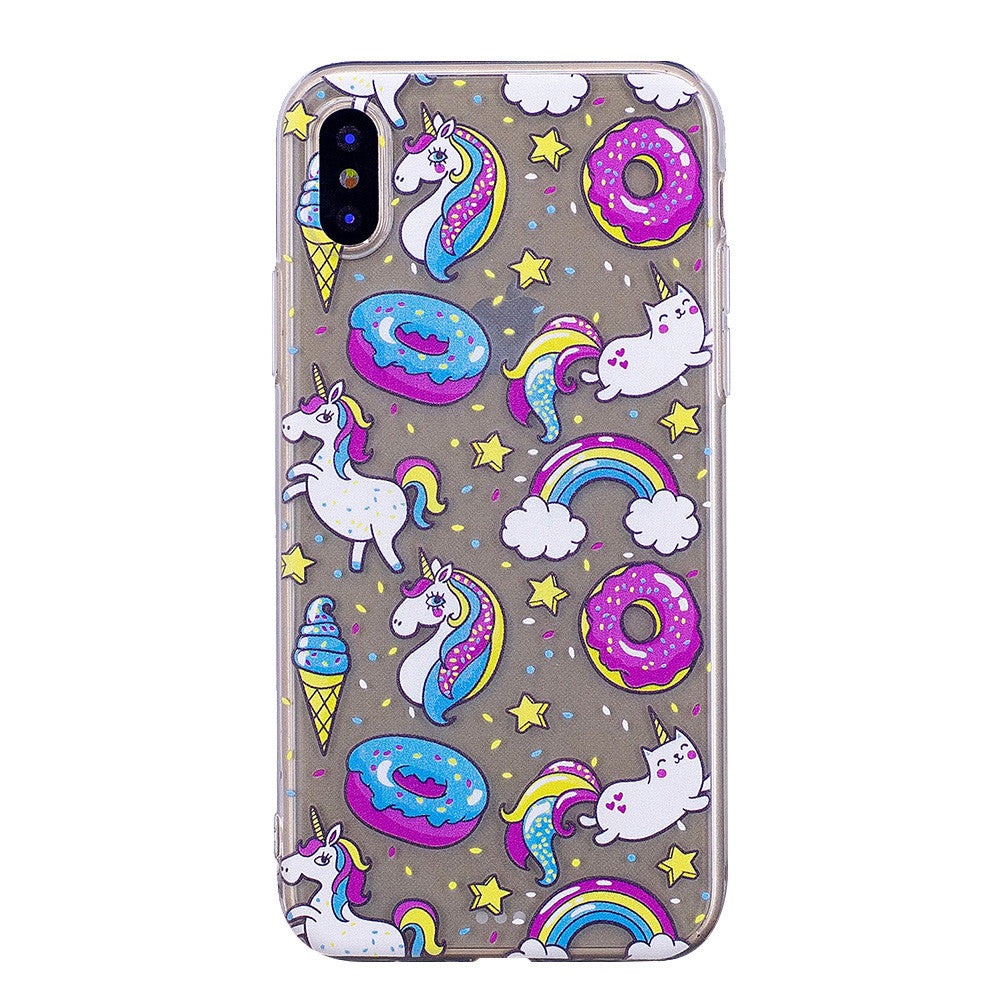 Doughnut and Unicorn transparent iPhone case