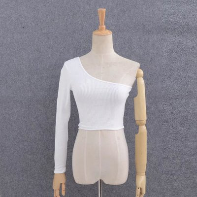 One Shoulder Knitted Crop Top