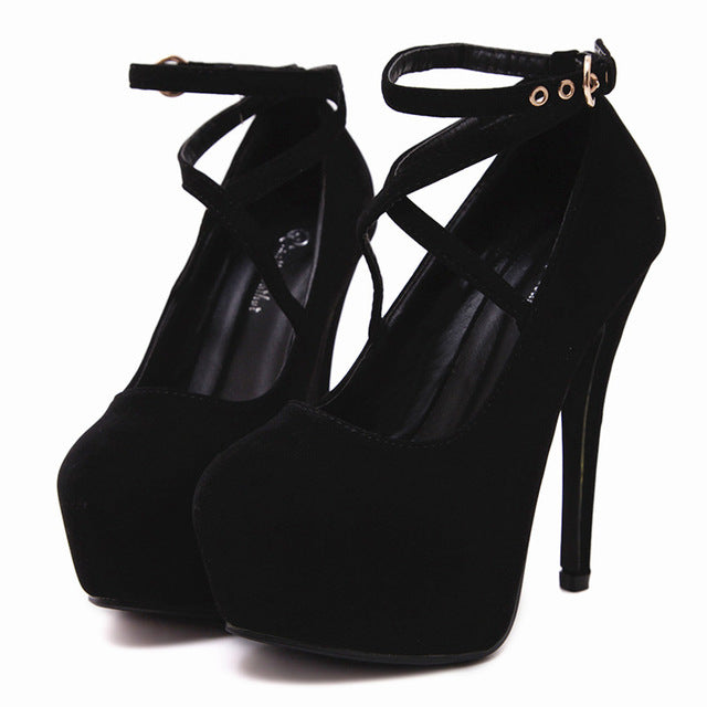 Cross-strap Platform High Heels