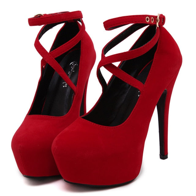 Cross-strap Platform High Heels