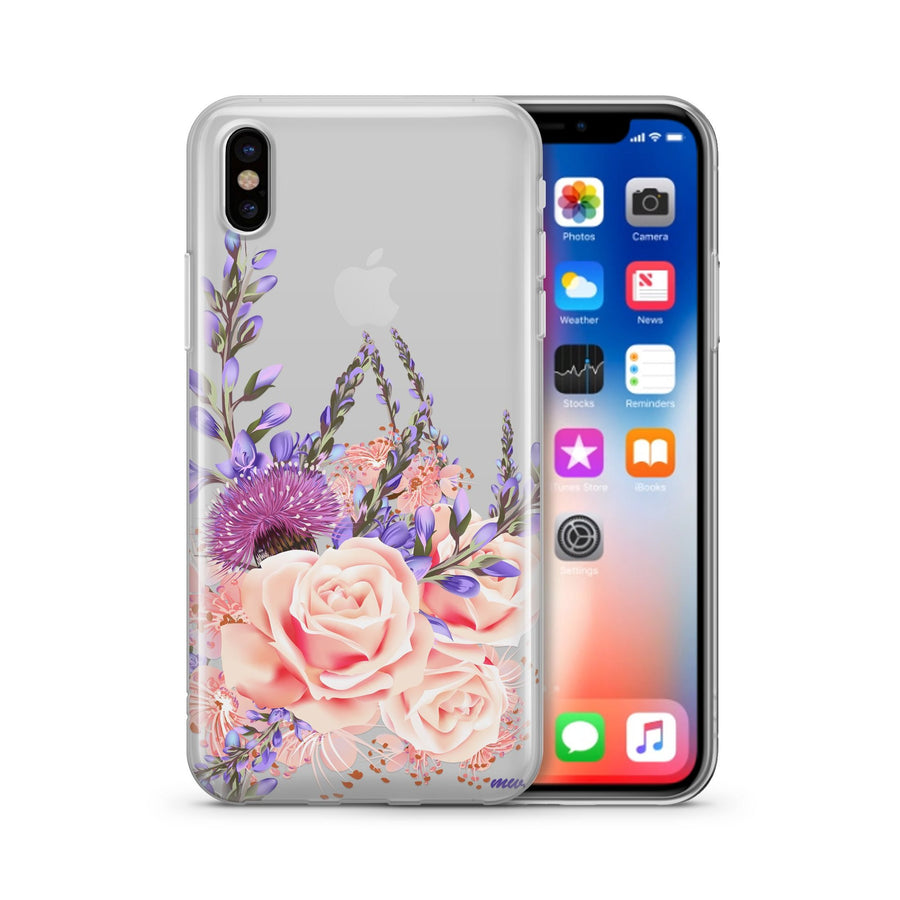 Purple Botanica Clear iPhone Case