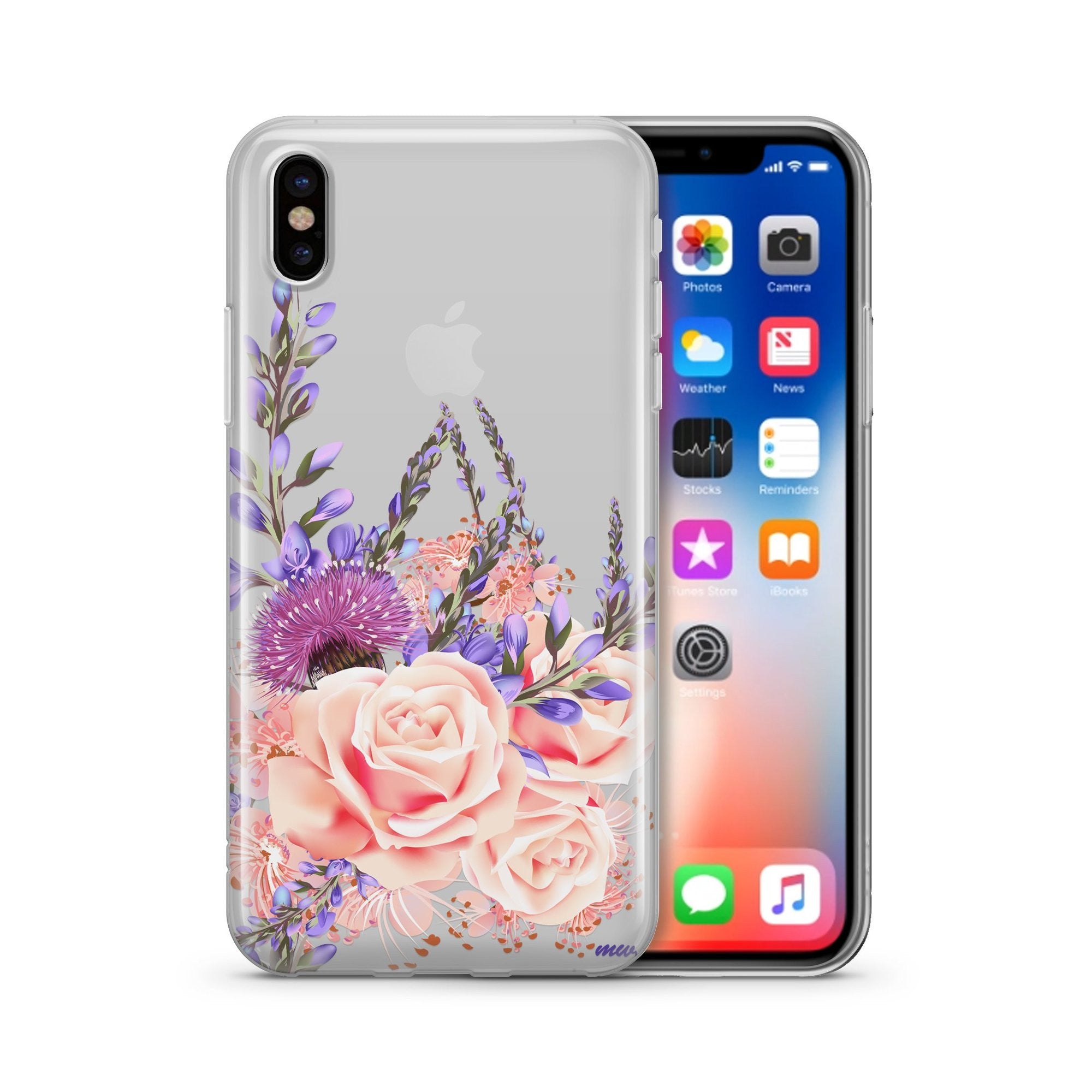 Purple Botanica Clear iPhone Case