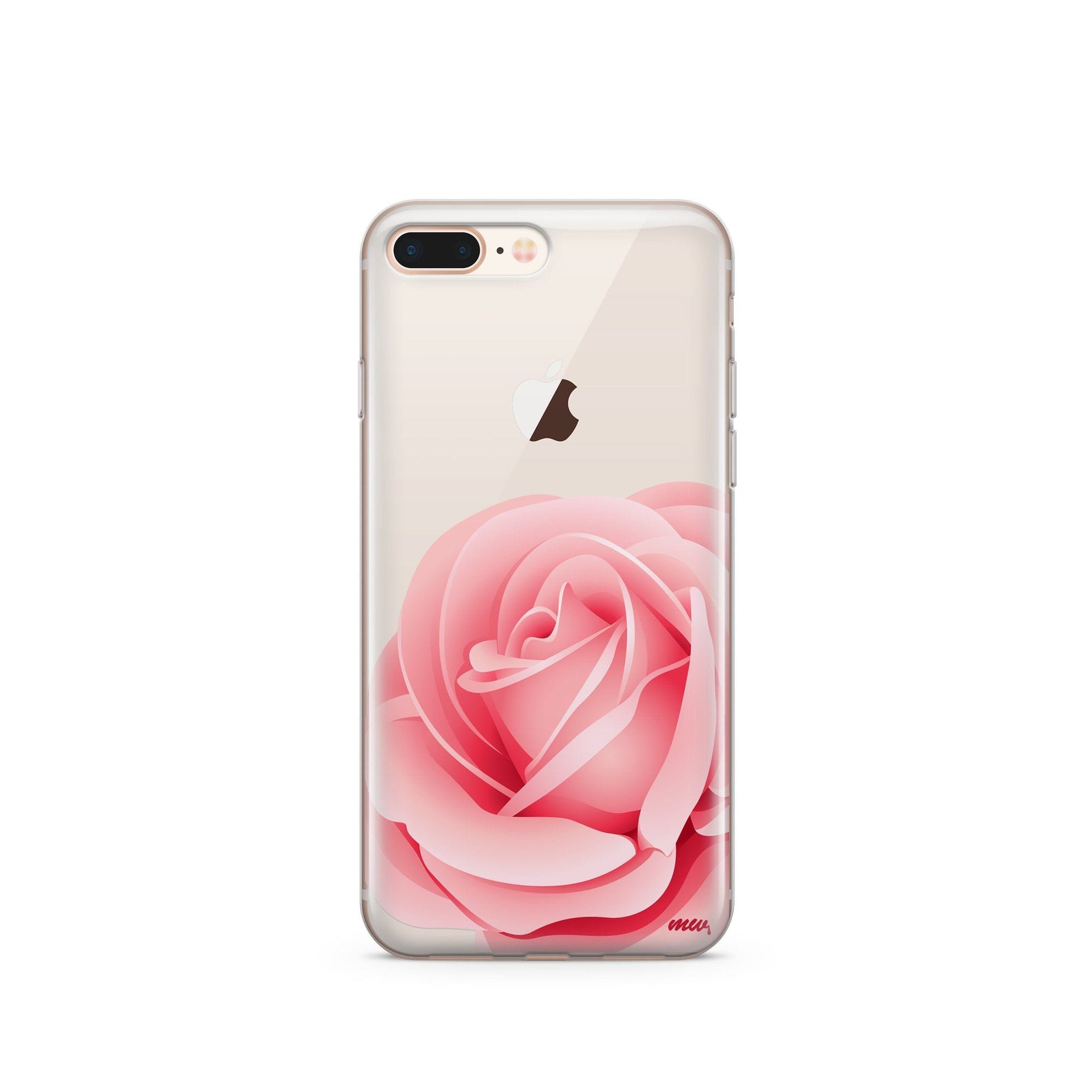 Pink Rose Clear iPhone Case