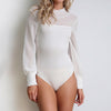 White Slim Casual Bodysuit