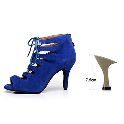 Lacing Flannel high heeled sandals