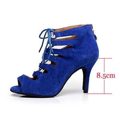 Lacing Flannel high heeled sandals