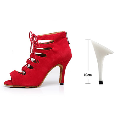 Lacing Flannel high heeled sandals