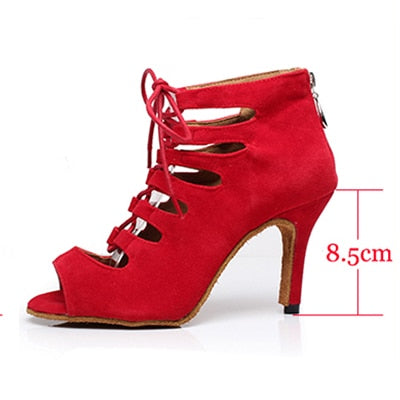 Lacing Flannel high heeled sandals