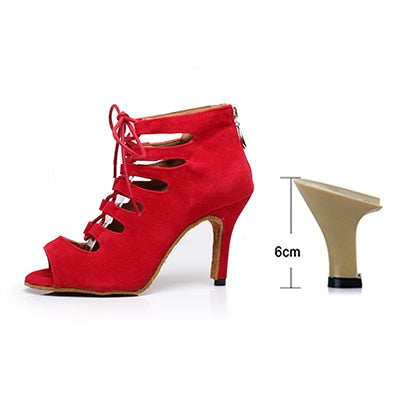 Lacing Flannel high heeled sandals