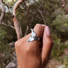 Bohemia Antique Gold Silver Rings Set