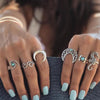 Bohemia Antique Gold Silver Rings Set