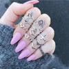 Bohemia Antique Gold Silver Rings Set