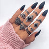 Bohemia Antique Gold Silver Rings Set