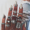 Bohemia Antique Gold Silver Rings Set