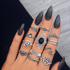 Bohemia Antique Gold Silver Rings Set