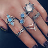 Bohemia Antique Gold Silver Rings Set