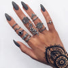 Bohemia Antique Gold Silver Rings Set