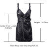 Leather V neck mini dress