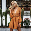 lace up v neck suede dress