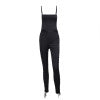 Lace up backless jumpsuit