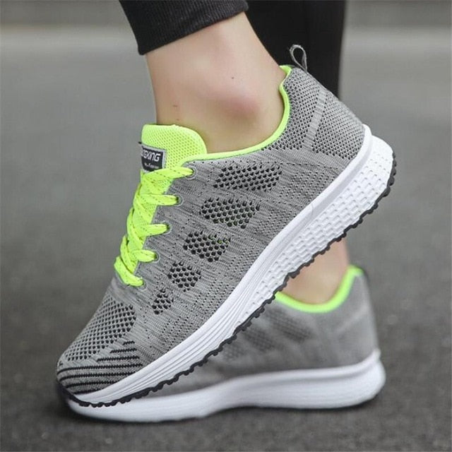 breathable Walking mesh lace up sneakers