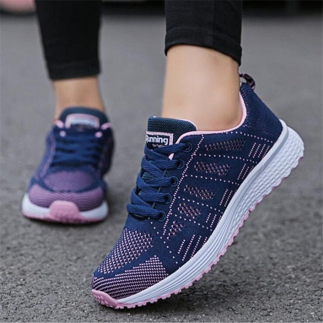 breathable Walking mesh lace up sneakers
