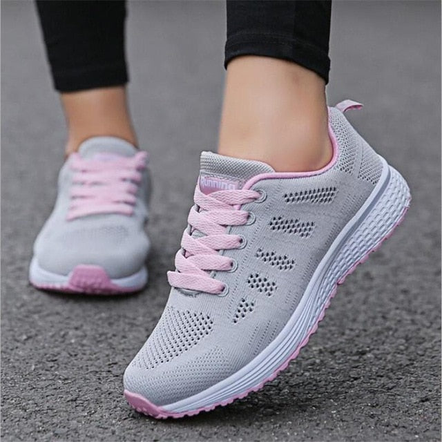 breathable Walking mesh lace up sneakers