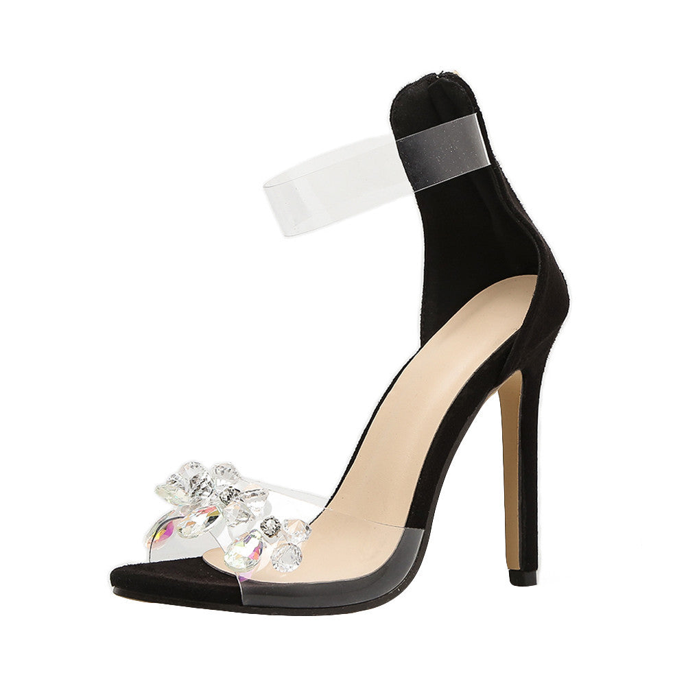 Rhinestone High Heels Stiletto Sandals