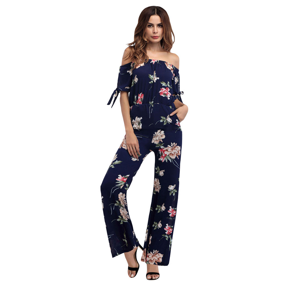 Chiffon Off Shoulder floral Printed Jumpsuit