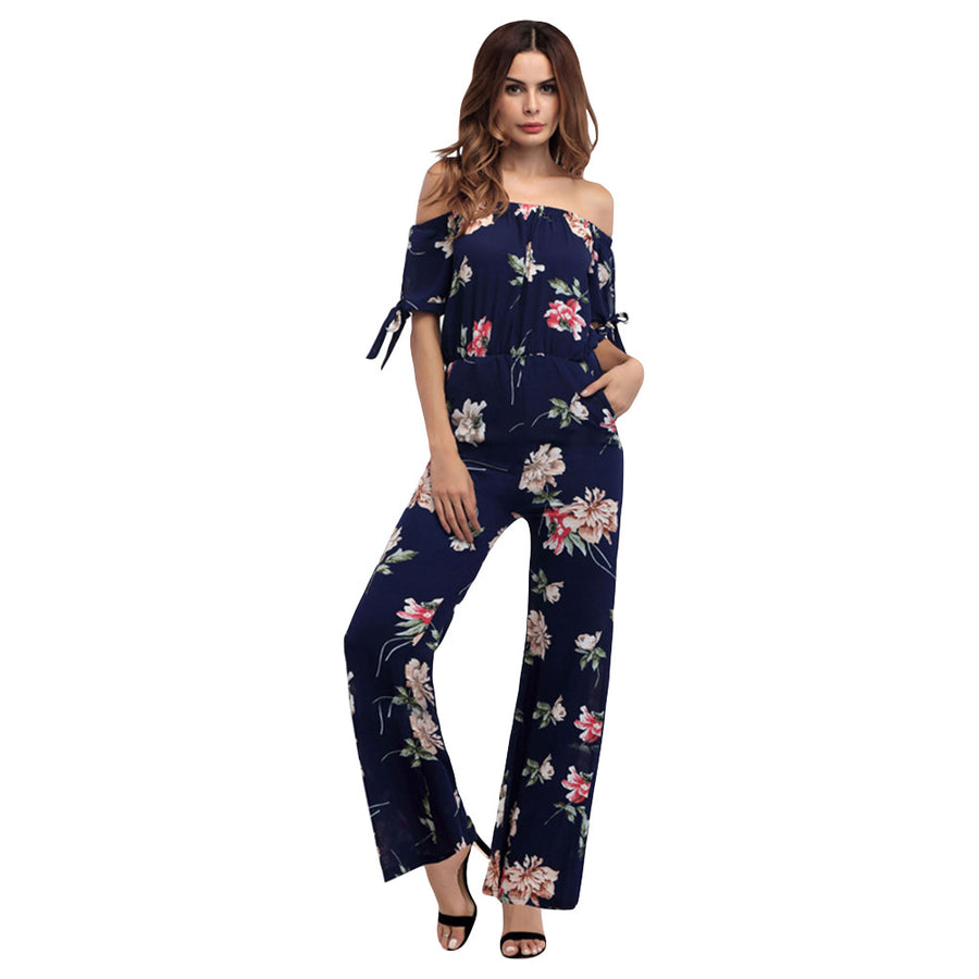 Chiffon Off Shoulder floral Printed Jumpsuit
