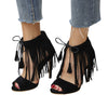 Buckle Strap Tassel Ankle High Heels