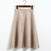 Suede High Waist Midi Skirt