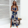 Strappy Floral Leg Split Jumpsuit