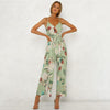 Strappy Floral Leg Split Jumpsuit