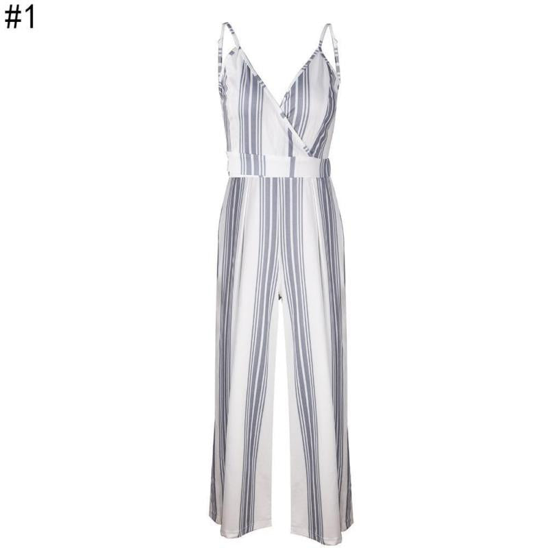 Deep V Neck Hollow Out Backless Jumpsuits