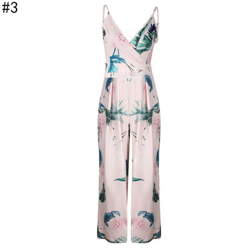 Deep V Neck Hollow Out Backless Jumpsuits