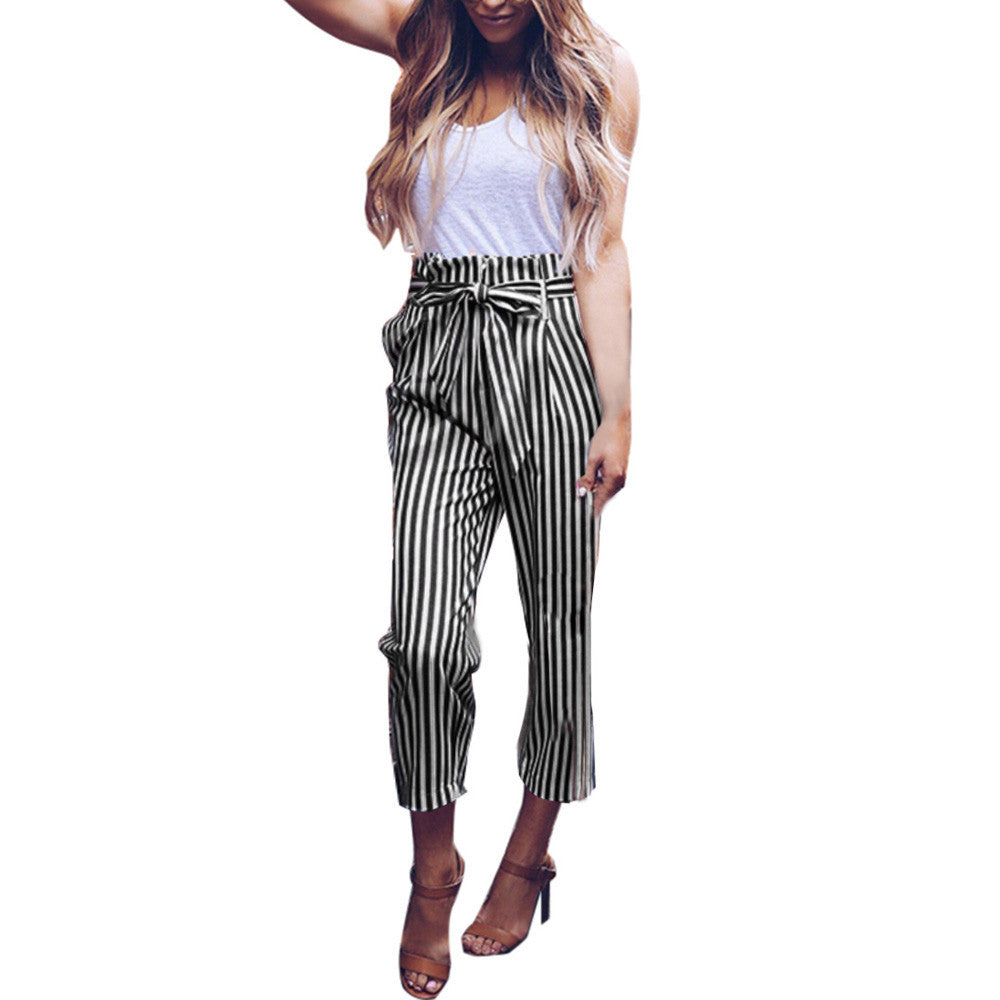 High Waist striped Harem Pants
