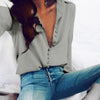 Long Sleeve Black White Cotton Blouse
