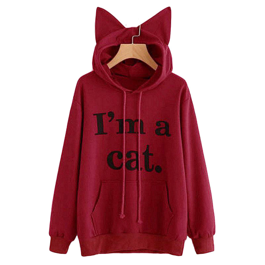 Front Pocket Cat Ear Hoodie Sweatshirt