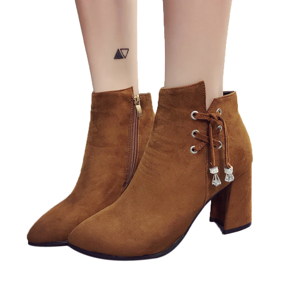 Suede lace up Ankle Boots
