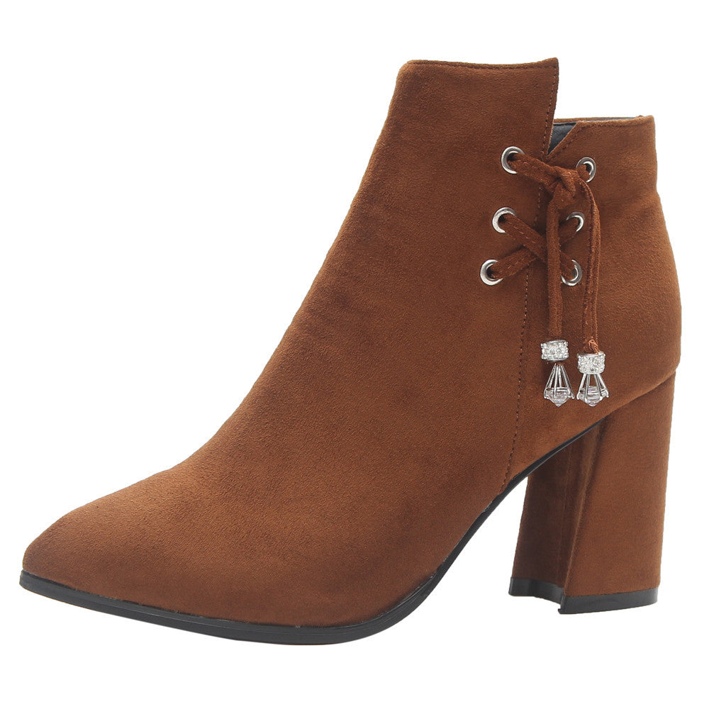 Suede lace up Ankle Boots