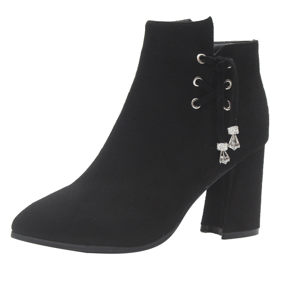 Suede lace up Ankle Boots