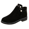 Vintage Pearl Suede Ankle Boots