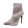 Snake Skin High Heeled Boots