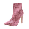 Snake Skin High Heeled Boots