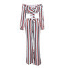 Stripe crop jumpsuit