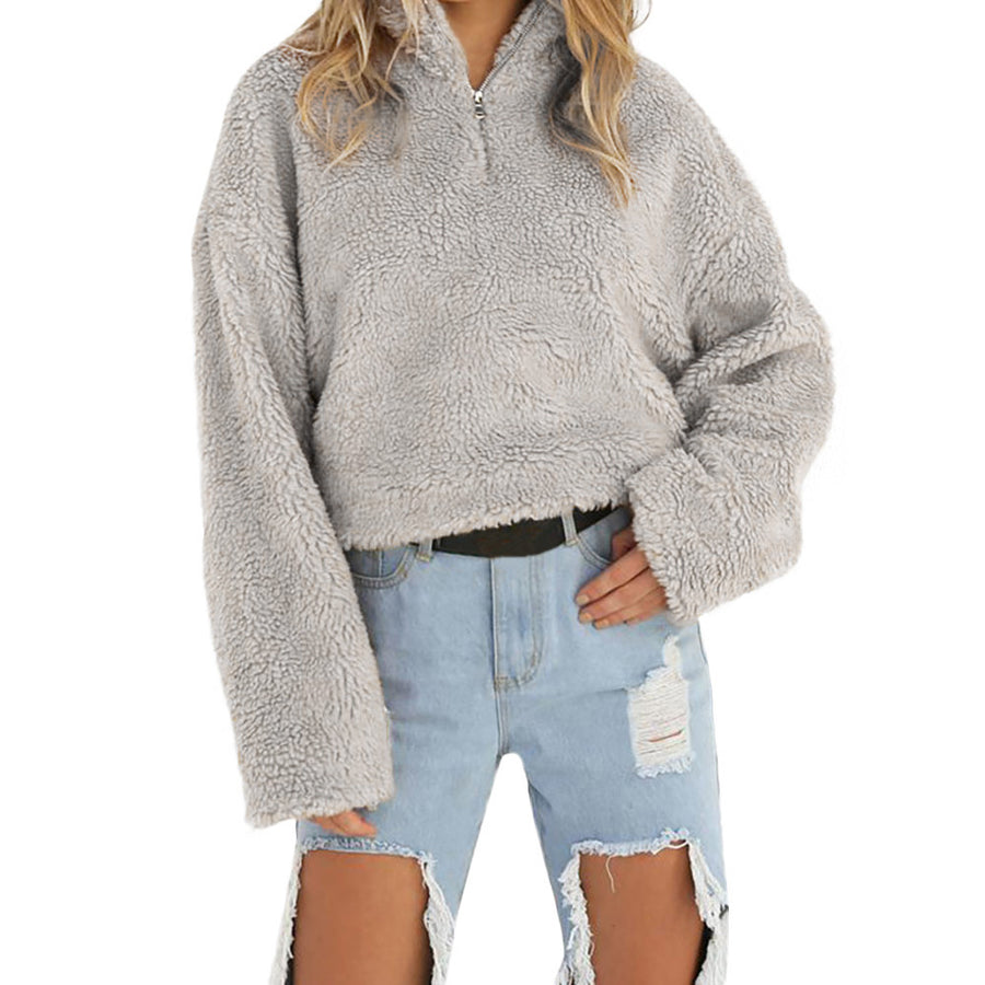 Warm Wool Zipper Cotton sweatshirt