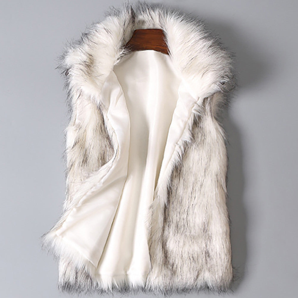 Wool Faux Fur sleeveless Coat
